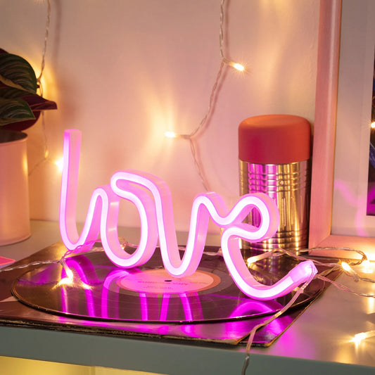 Luz LED neon Love com Bateria