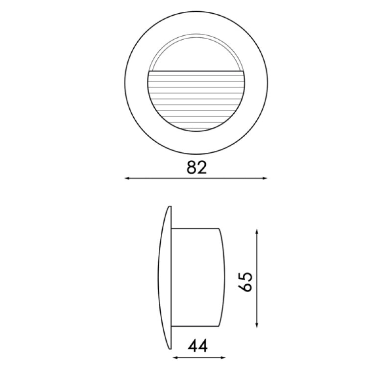 Baliza Led Círculo Encastrável 3W Ip54 3000K