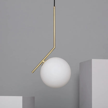 Metal and Glass Suspended Lamp 