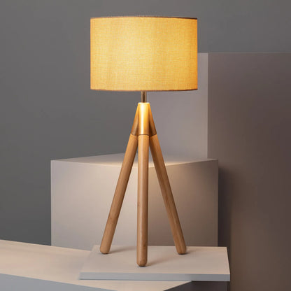 Wolby Wood and Fabric Table Lamp 