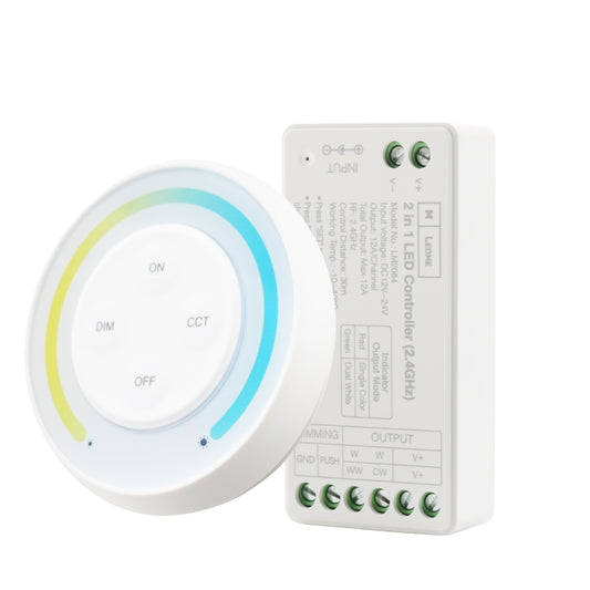 Controlador regulador Dimmer Monocolor+CCT 12/24V DC + Comando RF