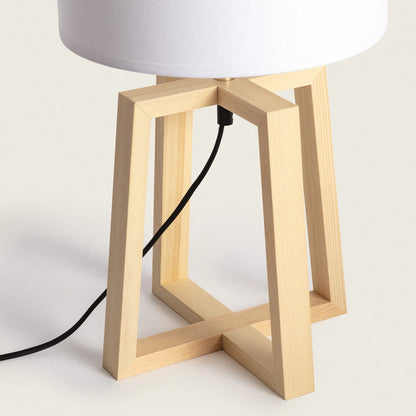 Lámpara de mesa de madera