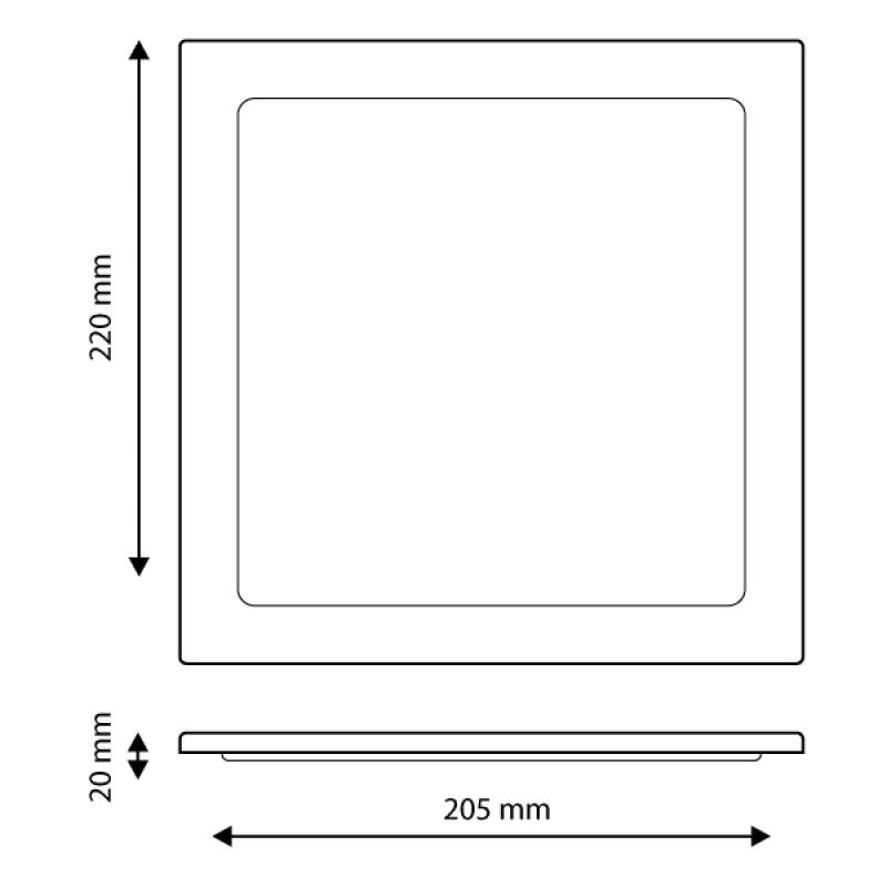 Painel Led Quadrado Níquel CCT