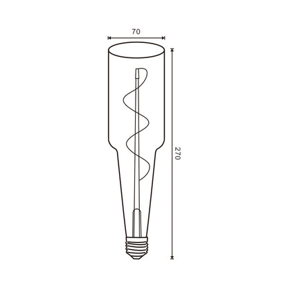 Lâmpada Led Filamento Espiral E27 Garrafa 4W Ambar