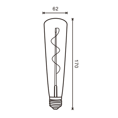 Lâmpada Led Filamento Espiral E27 Garrafa 4W Ambar