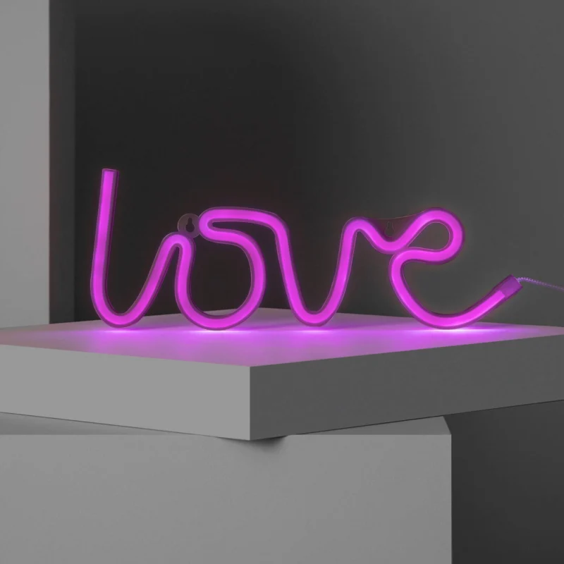 CANDEEIRO LOVE ROSA NEON