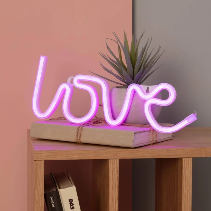 CANDEEIRO LOVE ROSA NEON