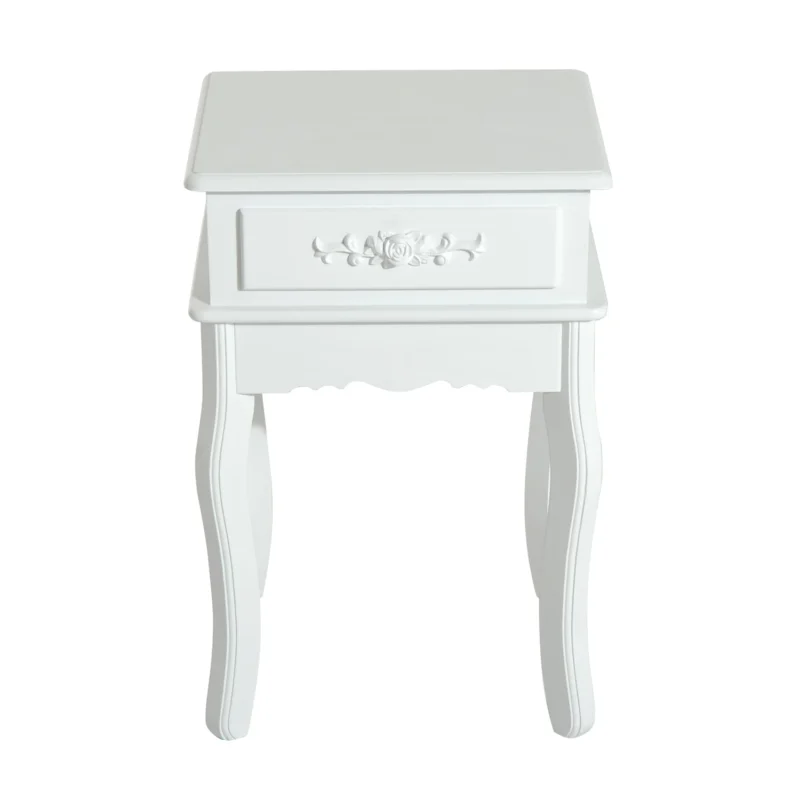 Mesa de Cabeceira Moderna c/ 1 Gaveta em Branco