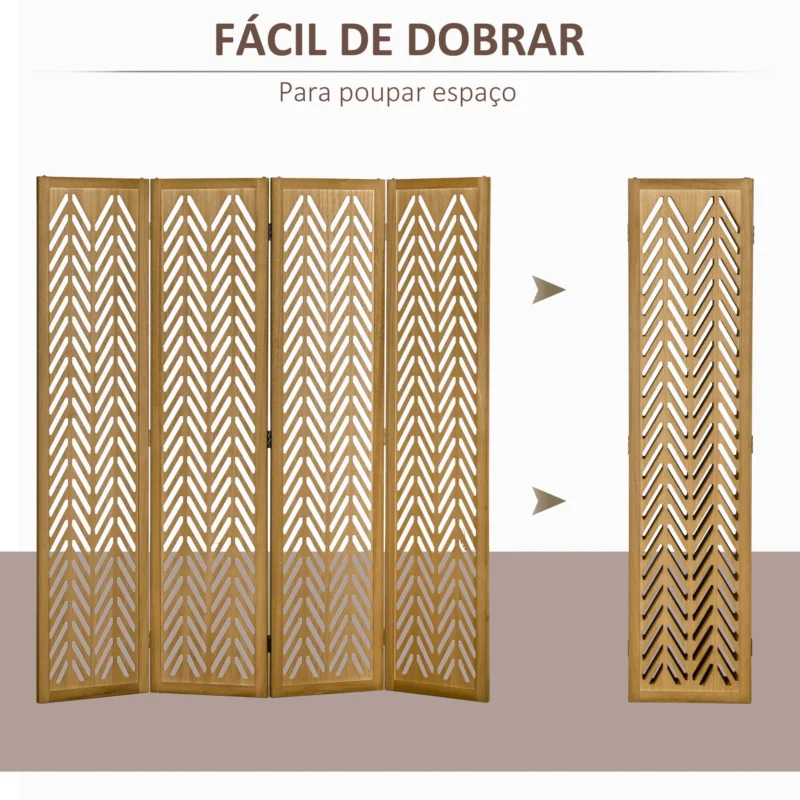 Biombo de 4 Painéis em Madeira c/ Padrões