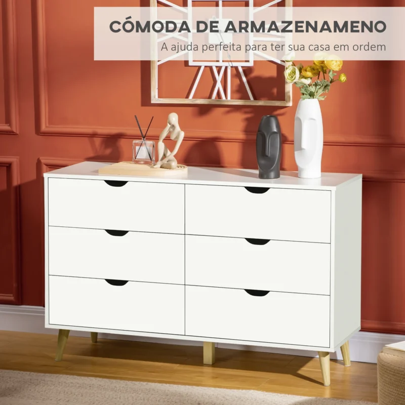 Cómoda c/ 6 Gavetas em Branco