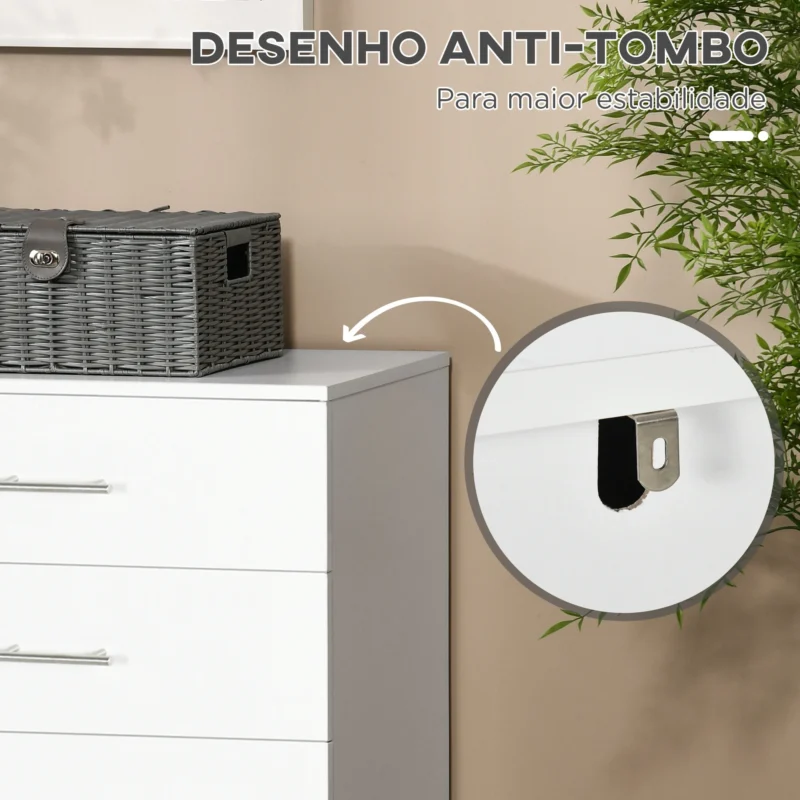 Cómoda com 4 Gavetas em Branco