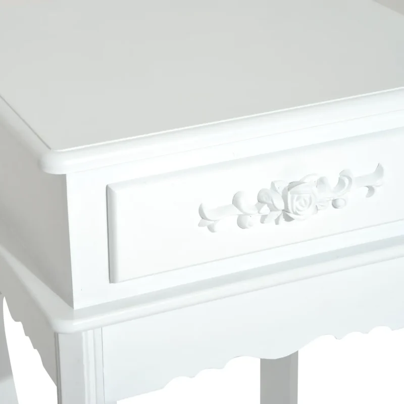 Mesa de Cabeceira Moderna c/ 1 Gaveta em Branco