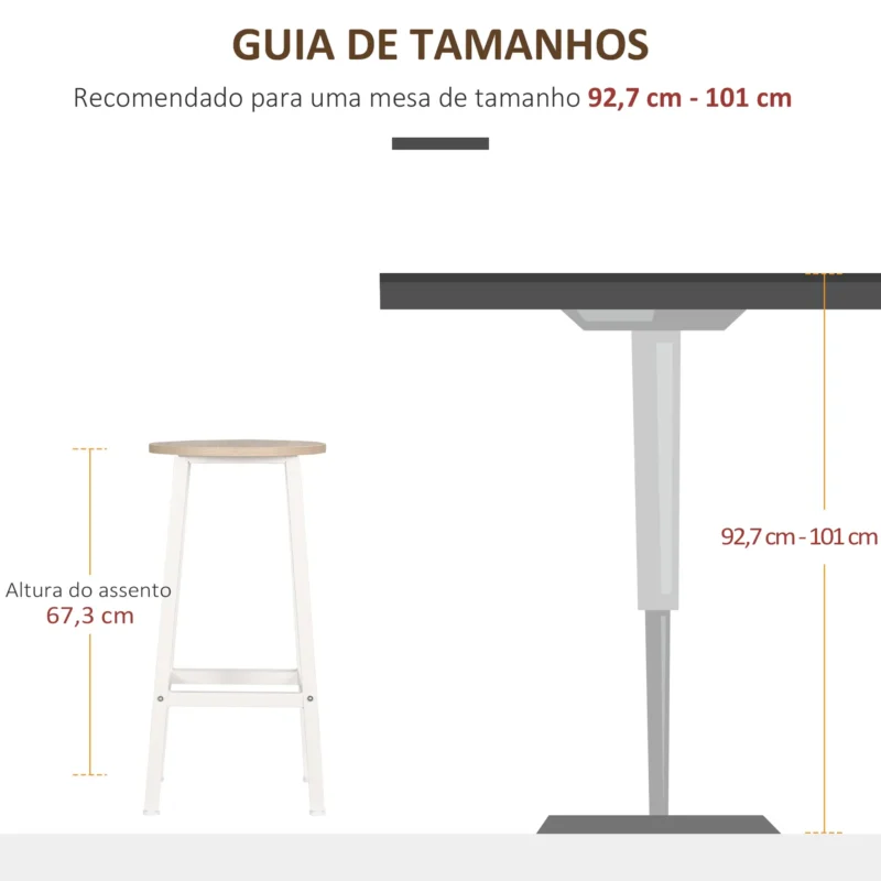 Bancos Altos em Madeira e Branco