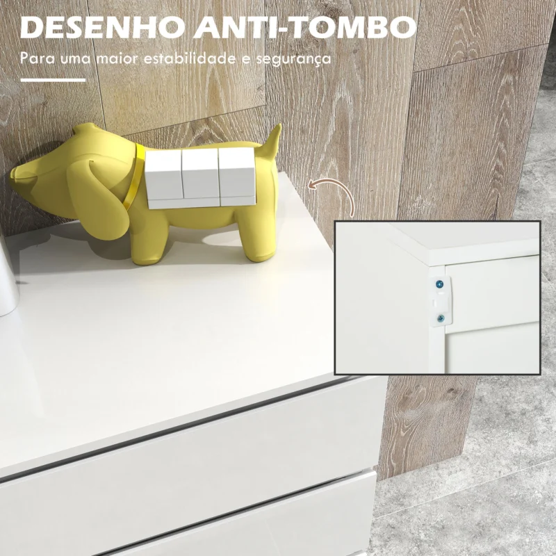 Cómoda de Dormitório c/ 4 Gavetas em Branco