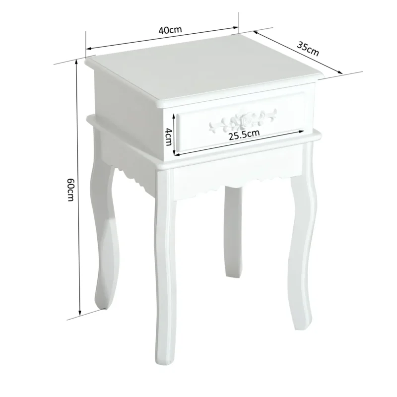 Mesa de Cabeceira Moderna c/ 1 Gaveta em Branco