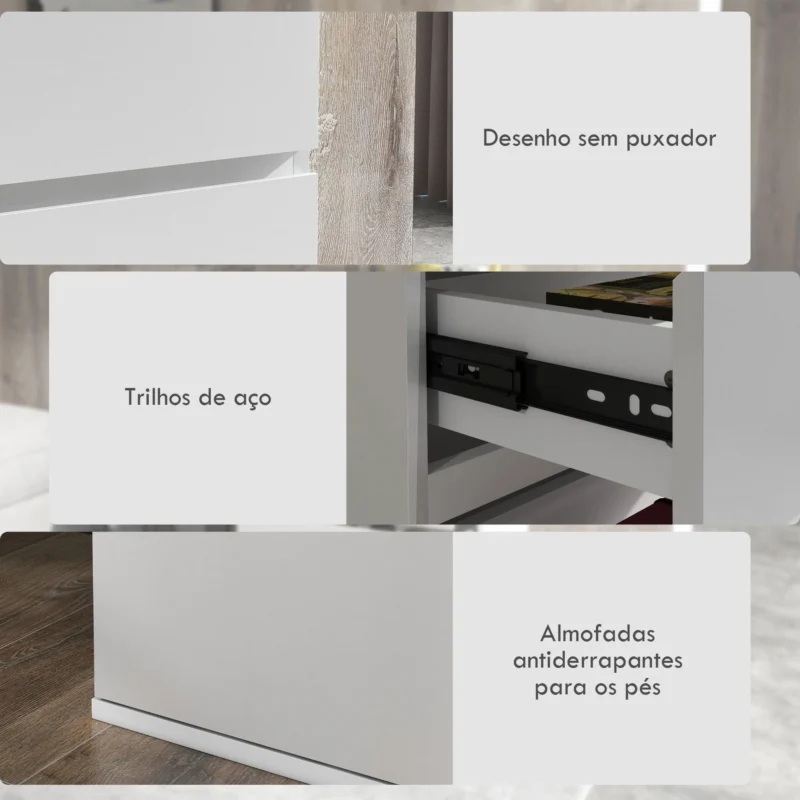 Cómoda de Dormitório c/ 4 Gavetas em Branco