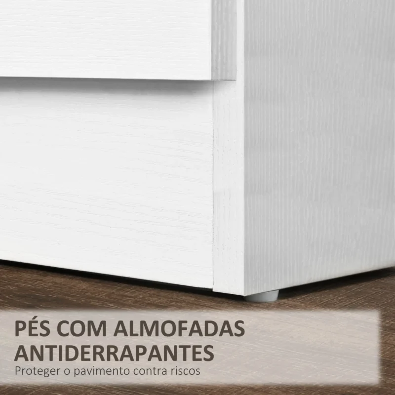 Mesa de Cabeceira com 3 Gavetas em Branco