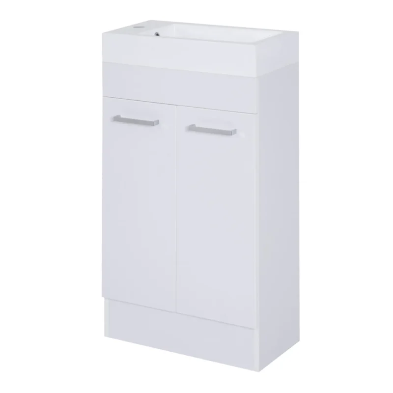 Móvel p/ WC c/ Lavatório Cerâmico em Branco