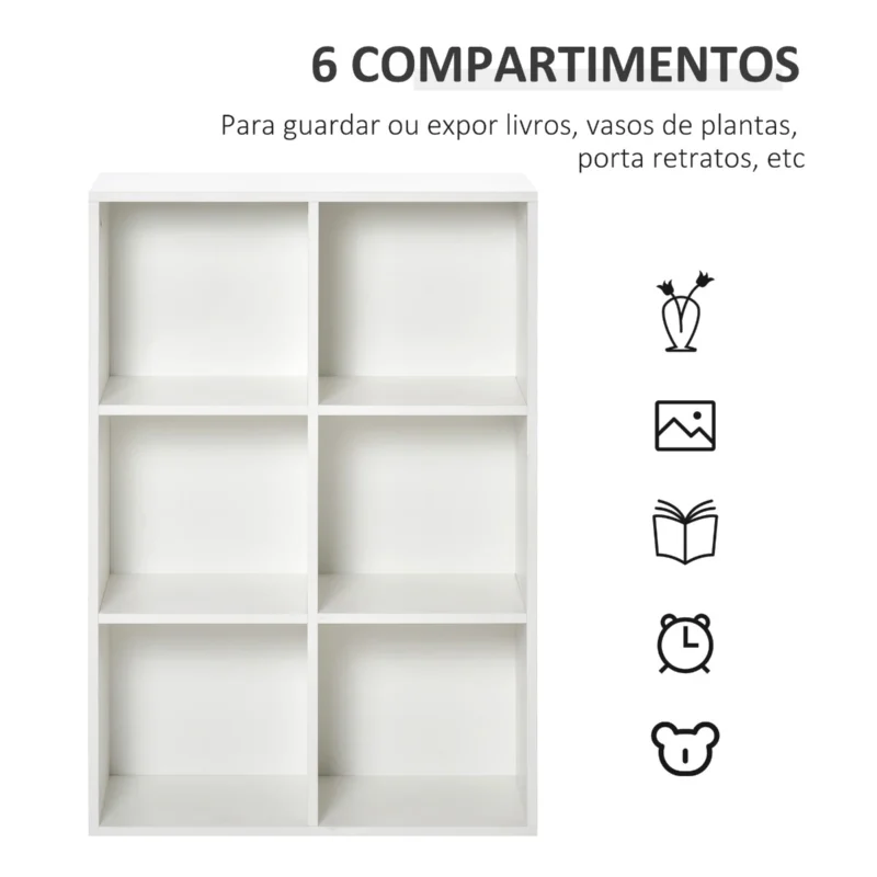 Estante p/ Livros de 3 Níveis em Branco