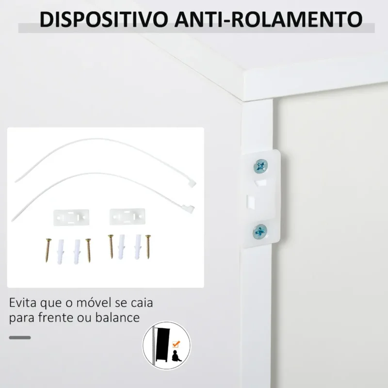 Aparador c/ 2 Portas e 2 Gavetas em Branco e Cinza