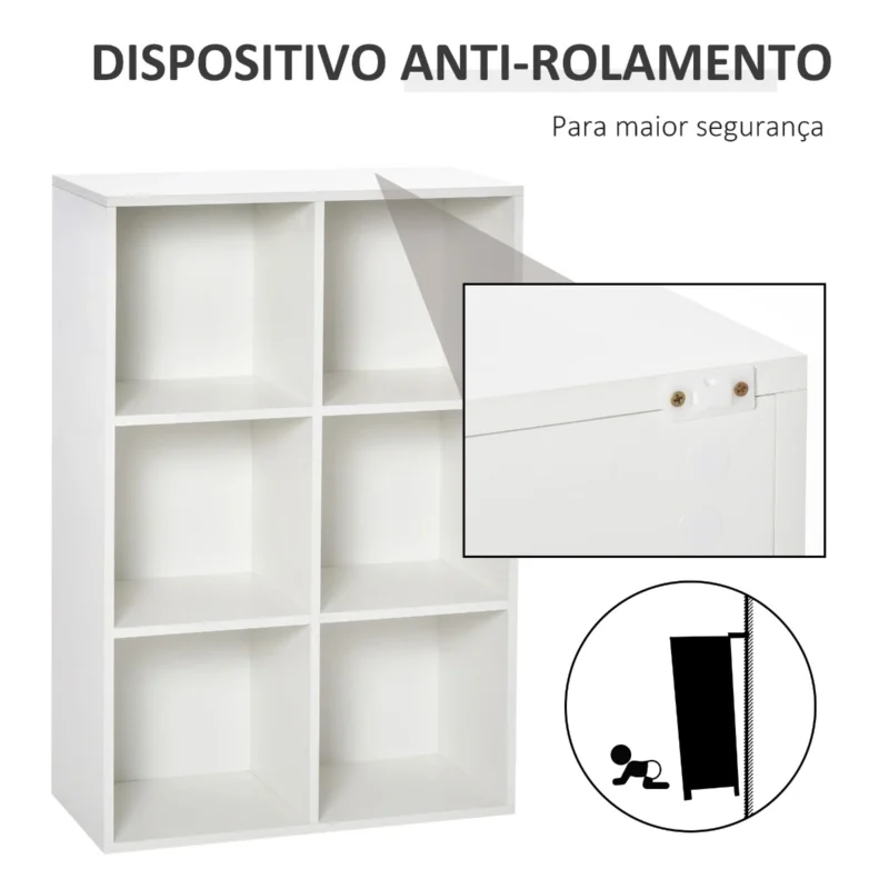 Estante p/ Livros de 3 Níveis em Branco