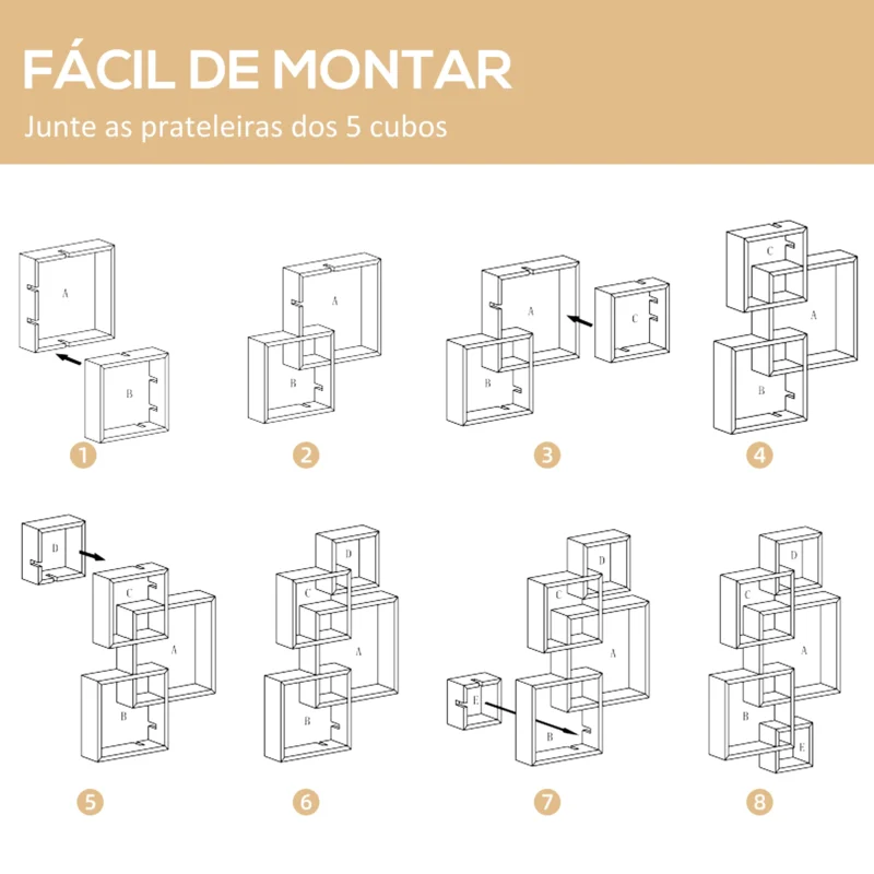 Estante de Parede Flutuante em Branco