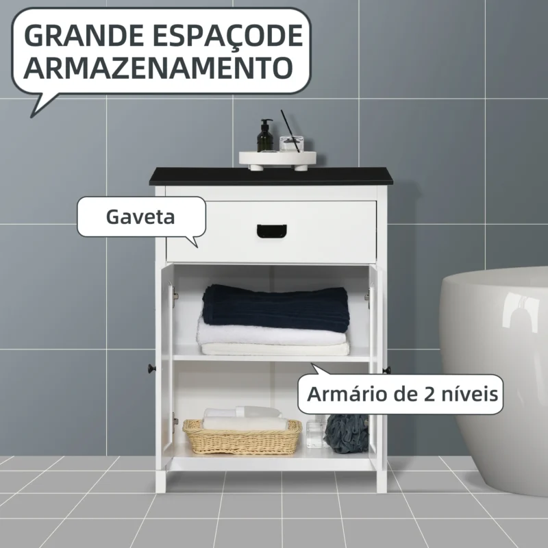 Armário Moderno p/ WC em Branco e Preto