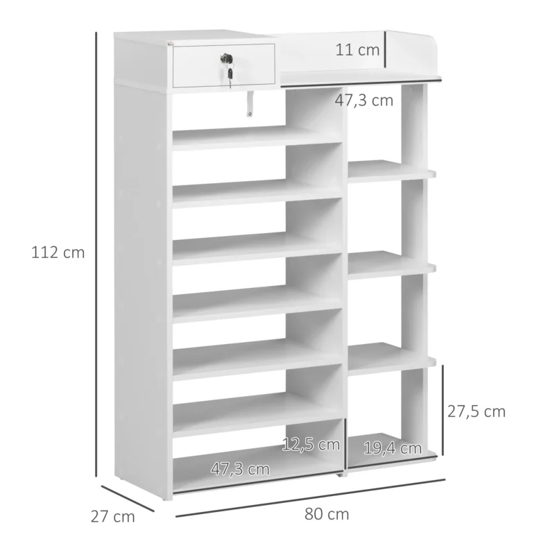 Sapateira c/ 11 Prateleiras Abertas Branco