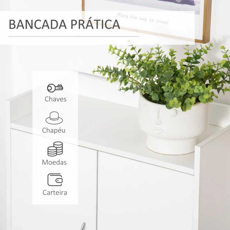 Sapateira de Entrada c/ 2 Portas em Branco