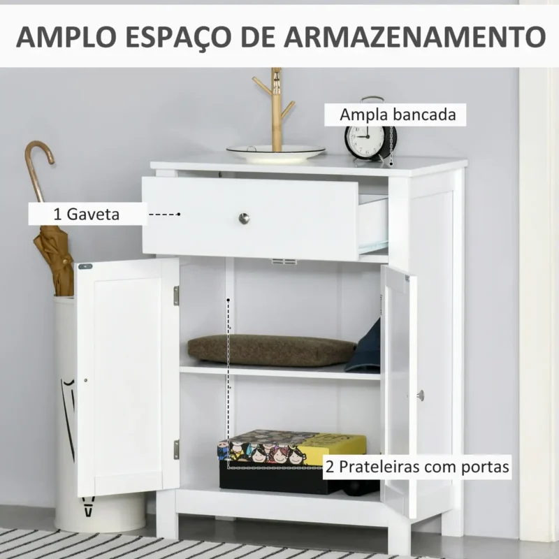 Armário de Armazenamento Multifuncional em Branco