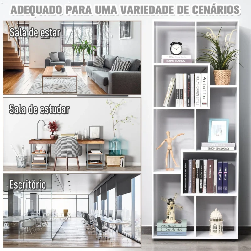 Estante c/ 8 Prateleiras Largas em Branco