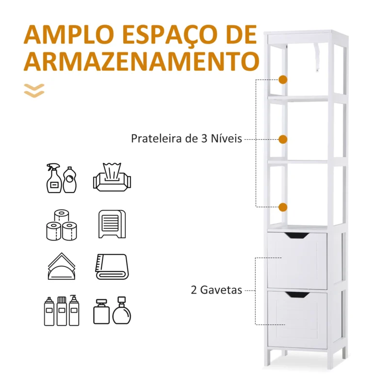 Armário Alto Multiuso p/ WC em Branco