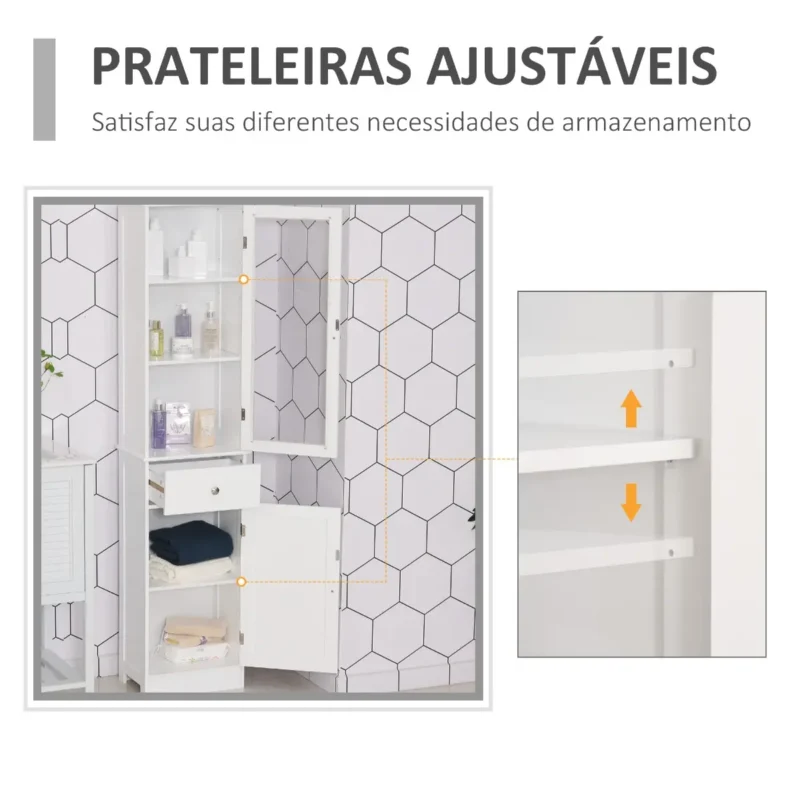 Armário Alto Auxiliar p/ WC em Branco