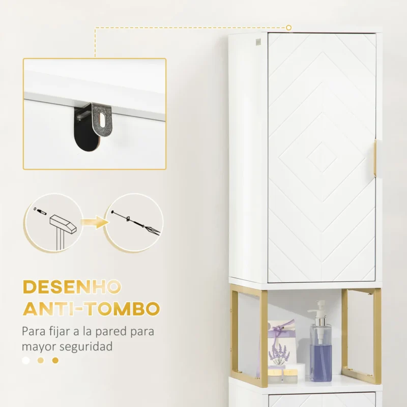 Coluna p/ WC em Branco e Dourado