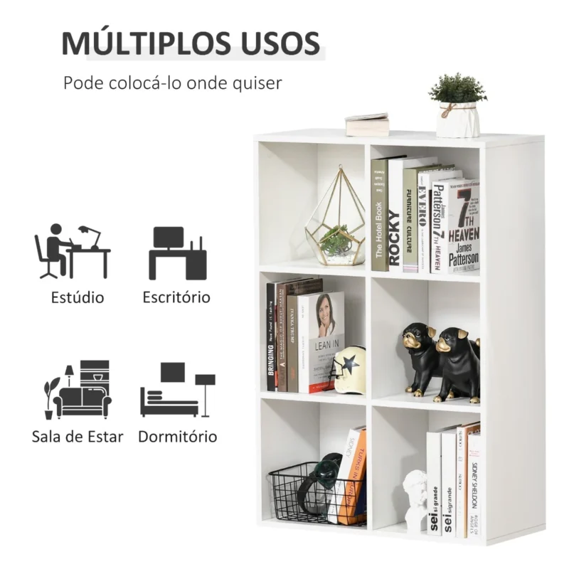 Estante p/ Livros de 3 Níveis em Branco