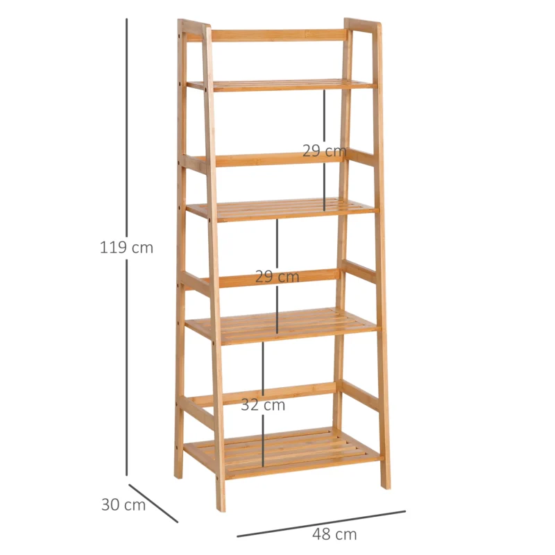 Estante de Bambu em Forma de Escada