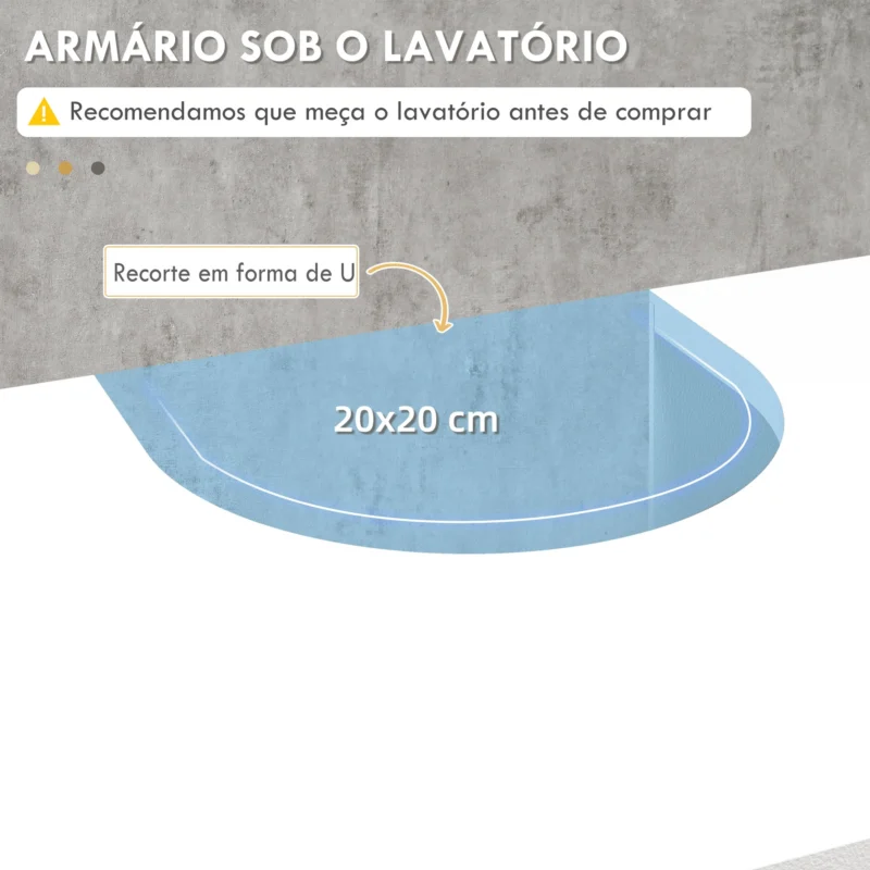 Móvel p/ Lavatório c/ 1 Porta e 3 Prateleiras em Branco