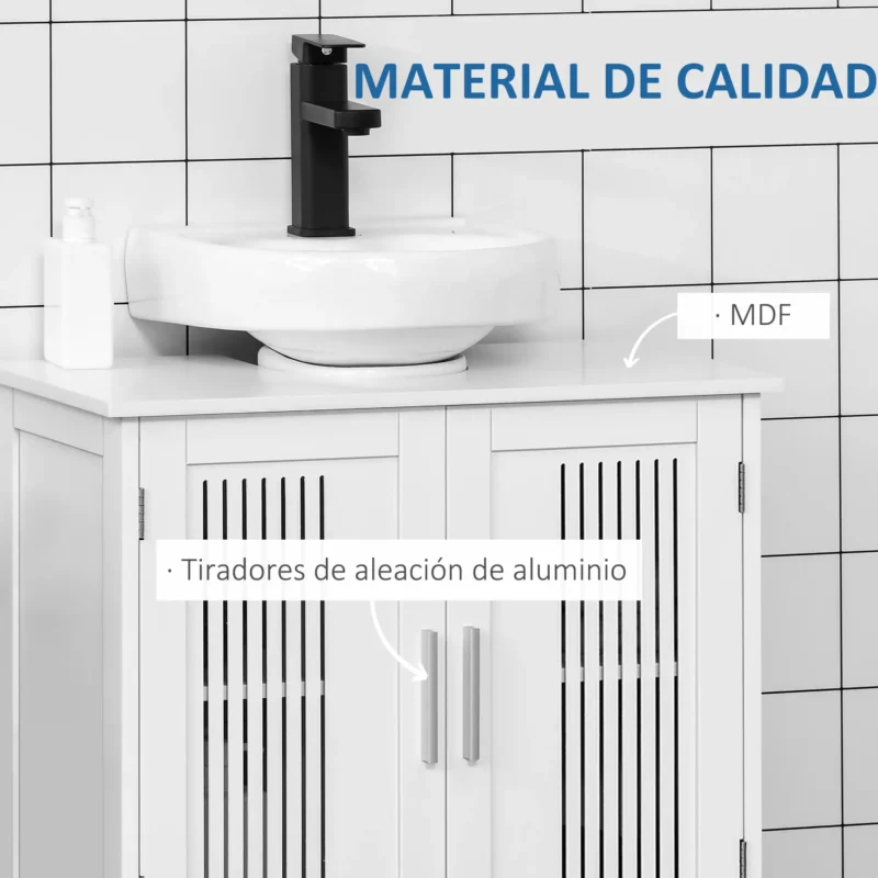 Móvel p/ Lavatório c/ Portas Ventiladas em Branco