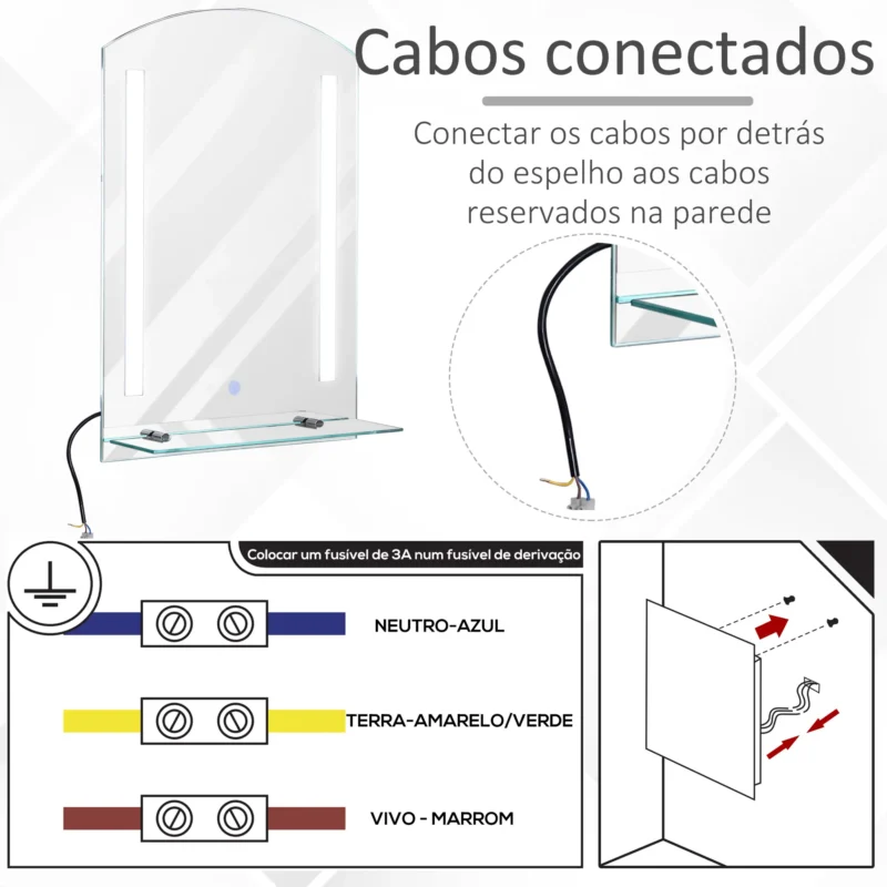 Espelho p/ WC 70x50 c/ Luz LED 16W