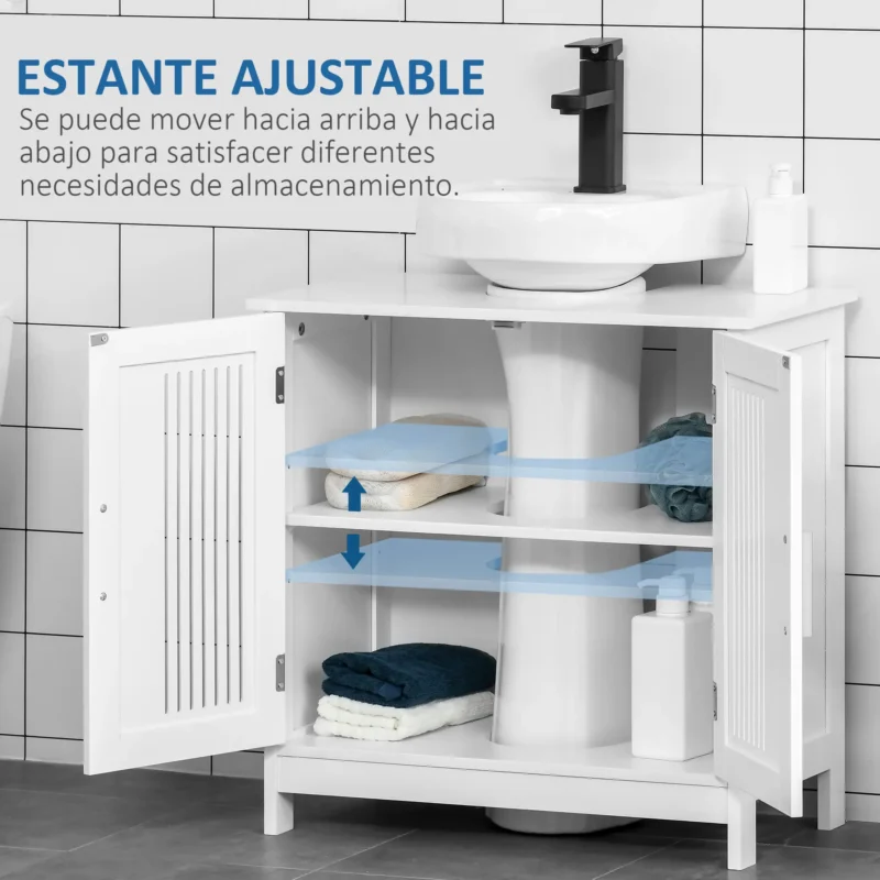 Móvel p/ Lavatório c/ Portas Ventiladas em Branco