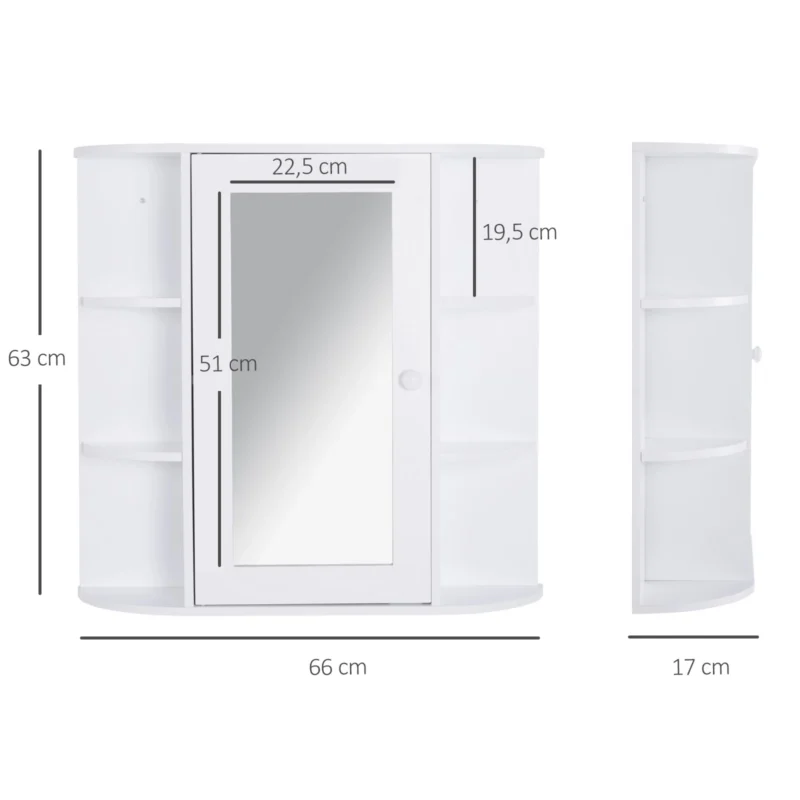 Móvel p/ WC em Branco c/ Espelho e Prateleiras