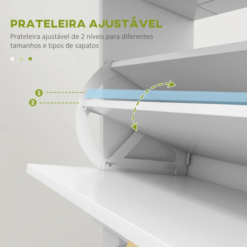 Sapateira Estreita c/ 2 Portas e 1 Gaveta Branco