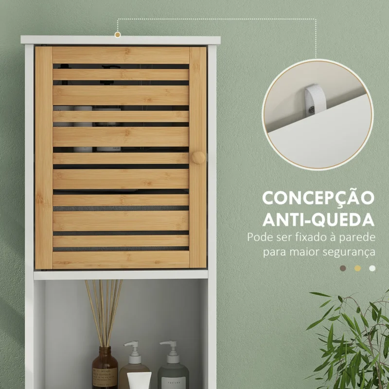 Coluna p/ WC em Branco c/ Portas de Bambu