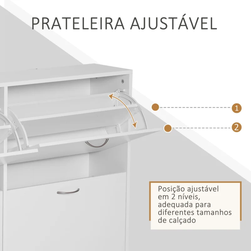 Sapateira Moderna c/ 4 Gavetas em Branco