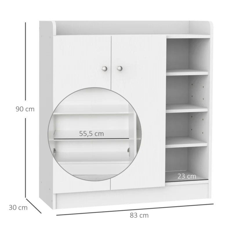 Sapateira c/ Portas e Prateleiras em Branco