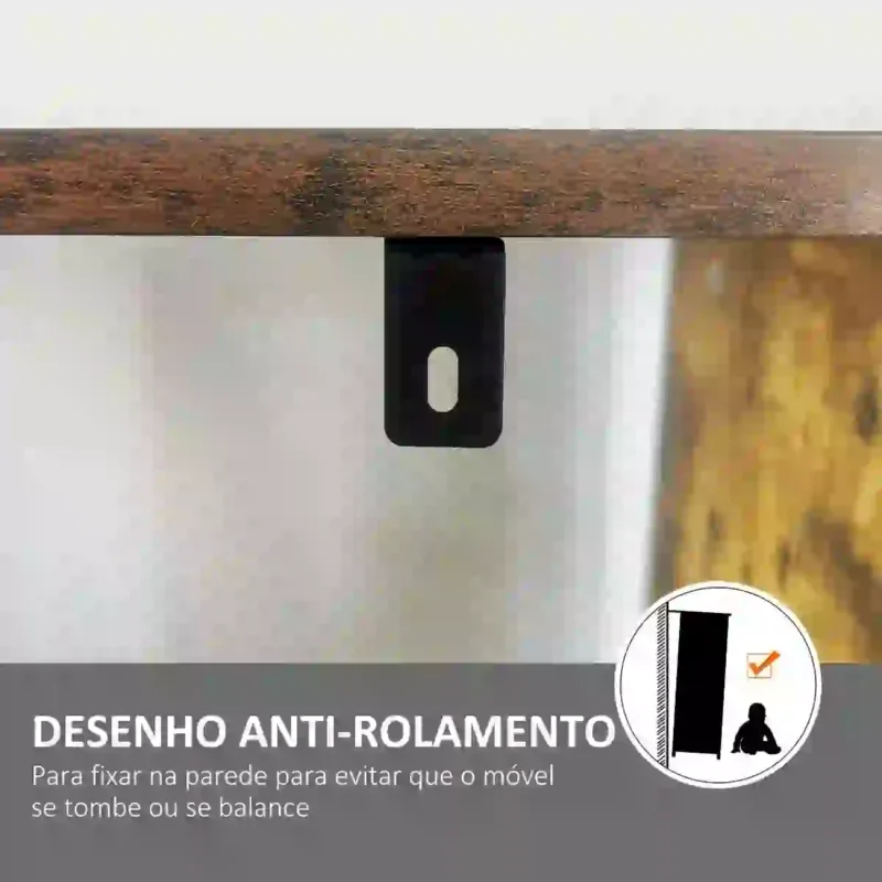 Estante Estilo Industrial em Castanho Rústico