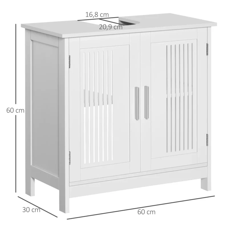 Móvel p/ Lavatório c/ Portas Ventiladas em Branco