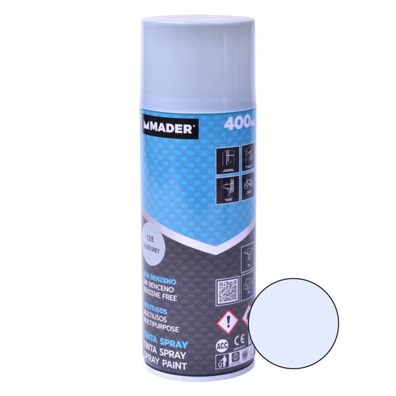 Tinta Spray Silver Grey 125 Mader